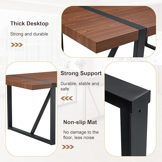 7 Piece Dining Table Set for 6,Modern 71'' Rectangle Dining Table and Modern Dining Chairs 6,Kitchen Table and Chairs for 6,Ideal for Kitchen Dining Room