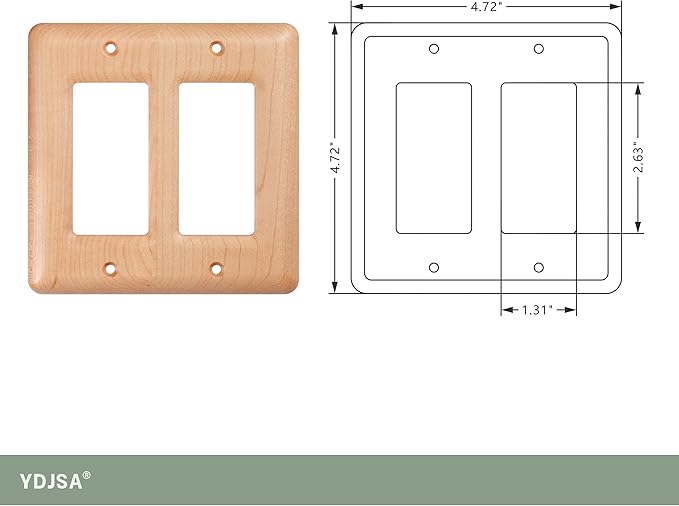 Double Light Switch Cover Plate Decorative Maple Wood Outlet Covers For Light Switches And Outlets