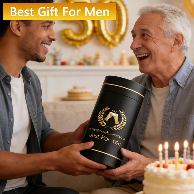 60th Birthday Beer Glasses Gifts, Personalized '1966' Vintage Glass Ware Set for Men, Black Gift Package with Drinking Glass, Coaster, and Card for 60 Years Old Man