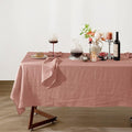 Talasily Linen Tablecloth 100% Pure Linen Table Cloth 60x84 Inches Rectangle Tablecloths Washable Cloths for Kitchen, Dining, Buffet Parties, Holidays, Picnic, Weddings and Restaurants-Muddy Pink