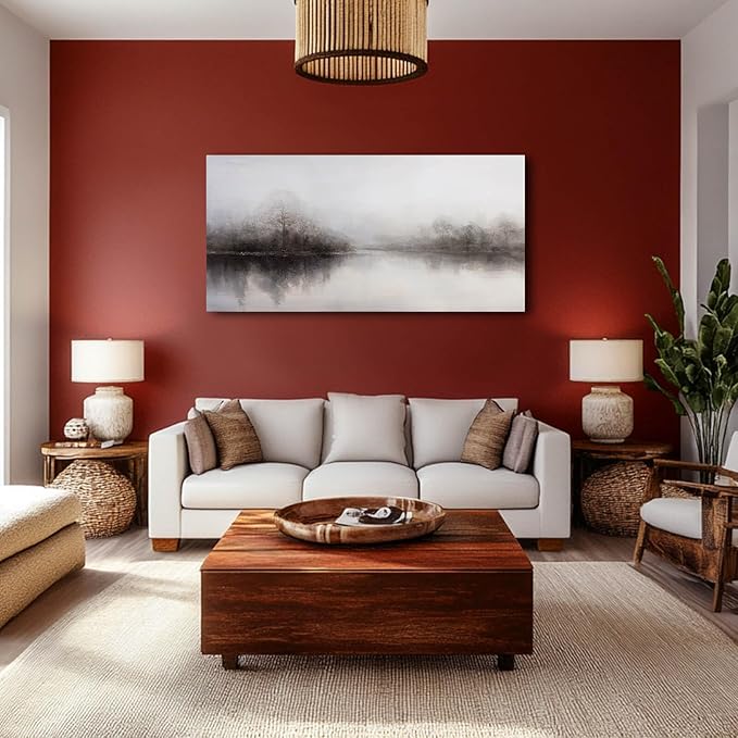 CHUDANHAO Abstract Tree Wall Art, 29x58 Inch, Framed Canvas Print, Perfect for Bedroom, Living Room, Dining Room