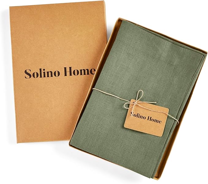 Solino Home Linen Napkins Set of 4-100% Pure Linen Oil Green Dinner Napkins Cloth 20 x 20 Inch for Spring, St Patricks Day, Easter - Fete, Handcrafted and Machine Washable