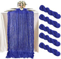FUHSY Blue Cheesecloth Table Runner 5 Pack 10FT Cheese Cloth Table Runner Rustic Gauze Cheesecloth Table Runner Royal Blue Runners for Tables Boho Table Decorations for Wedding Birthday Party Events