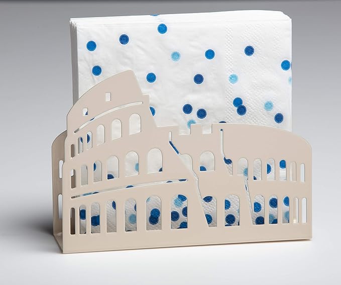 Mango Steam Tabletop Napkin/Tissue & Letter Holder For Home, Kitchen, Restaurants (Colosseum/Rome, Blush)