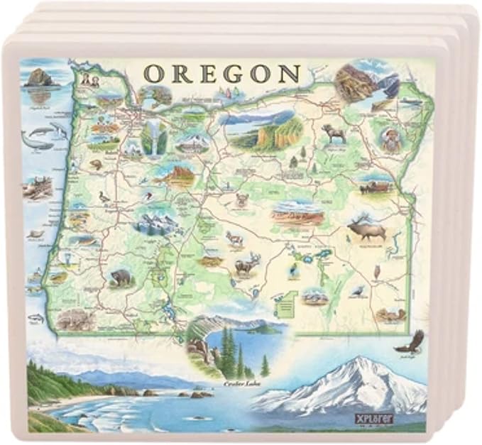 Oregon State Ceramic Coasters Set of 4