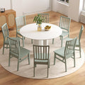 Green Wooden Dining Chairs Set of 8, Farmhouse Dining Room & Kitchen Chair with High Back, Spindle Windsor Armless Side Chair for Living Room Dining Room Kitchen Restaurant Balcony