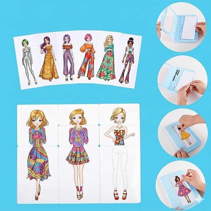Innosurg Complete Designer Studio, Kids Fashion Rubbing Plates Kit, 15 Double-Sided Texture Art, Includes Crayons, Pencils, Paper & Display Frame, Creative Educational Gift for Boys & Girls 5+