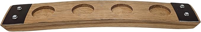 Premium 4 Glass Whiskey Flight/Natural (light Oak)/ Crystal Glasses