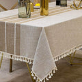 Deep Dream Tablecloths, 55 x 86 Inch Waterproof Table Cloth, Linens Wrinkle Free Anti-Fading, Rustic Table Cover Decoration for Kitchen Dinning Christmas (Rectangle/Oblong,6-8 Seats, Light Coffee)