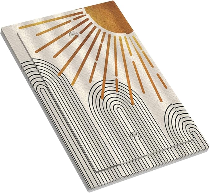 Light Switch Cover Mid Century Boho Sun Beige Minimalist Abstract Wall Plate Cover 1 Gang Blank No Device Decorative Outlet Covers Electrical Switchplate for Bathroom Bedroom Decor