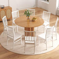 White Wooden Dining Chairs Set of 8, Farmhouse Dining Room & Kitchen Chair with High Back, Spindle Windsor Armless Side Chair for Living Room Dining Room Kitchen Restaurant Balcony