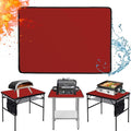 24x36in Heat Resistant Grill Mats for Outdoor Grill to Protect Your Prep Table and Outdoor Grill Table - Fire Proof & Water Proof & Oil Proof BBQ Mat - Red (1mm)