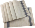 Gugrida Luxury Blue Placemats Set of 6 Crossweave Woven Vinyl Placemat for Dining Table Kitchen Table Mats