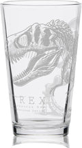 LumEngrave T-REX SKELETON Engraved Beer Pint Glass | Dino Dinosaur Tyrannosaurus Rex Paleontology | Great Gift Idea!