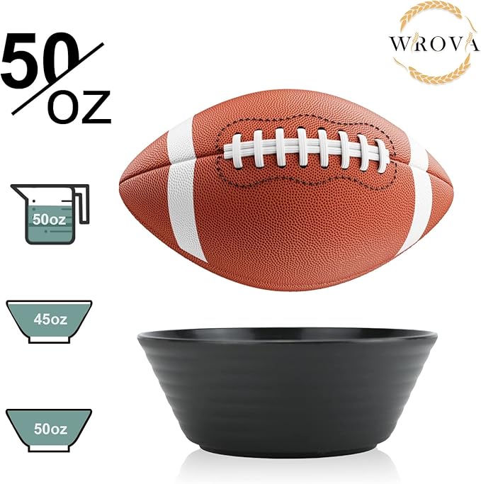 Wrova Wheat Straw Bowl Sets,6 PCS Unbreakable Big Cereal Bowl 50 OZ,Microwave and Dishwasher Safe Bowls,Large Salad Bowls for Camping,Picnic,Apartment,Dorm,RV (Classic Series)