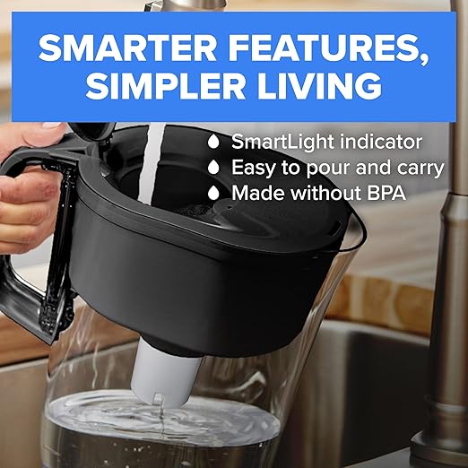 Brita Large 10 Cup Water Filter Pitcher, 1 BritaPlus Filter, Everyday, Clear (Package May Vary)