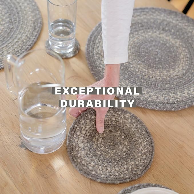 Homespice Grey Cloud Jute Braided Oval Table Runner,Warm Country Decor, Grey 11x36 - Farmhouse Dining Table Accessories - Rich Colors, Easy to Clean, Durable and Protects Furniture