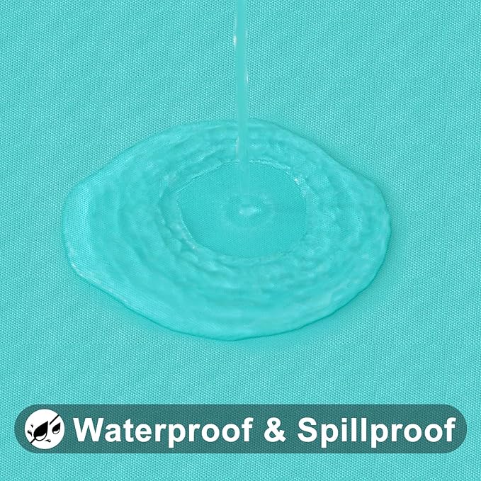 Smiry Rectangle Tablecloth, Elastic Fitted Flannel Backed Vinyl Tablecloths for 4ft Folding Tables, Waterproof Wipeable Table Covers for Indoor, Outdoor, Picnic and Camping (Teal, 30"x48")