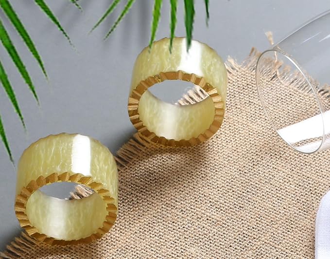 CLEENTABLE Epoxy Resin Napkin Rings Set of 12 - Handmade Dining Napkin Holder Classic, Everyday, Thanksgiving, Holiday, Christmas, Festive, Party, Gift, Farmhouse Décor (Green)