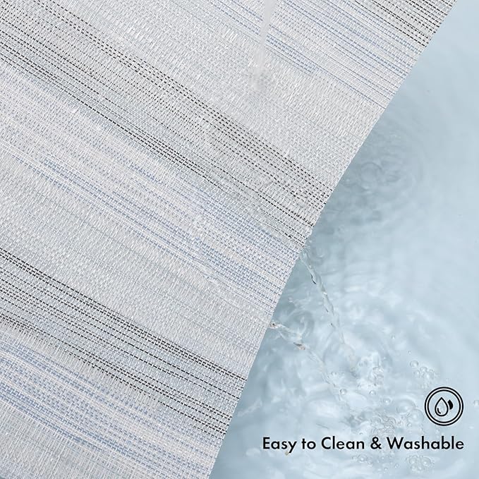 Winknowl Placemats Set of 8, Heat Resistant Stain Resistant Woven Vinyl Insulation Place mats, Durable Washable Elegant Table Mats for Kitchen Dining Table Decor (Lightsteel Blue)