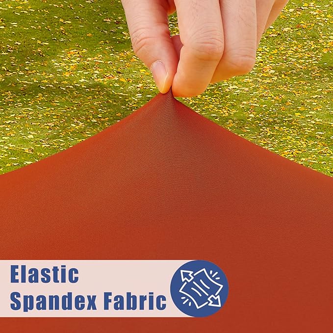 Round Spandex Tablecloth, Elastic Fitted Waterproof Tablecloths for 25"-30" Tables, Stretch Washable Picnic Table Cover for Camping, Dining, Indoor and Outdoor, Rust