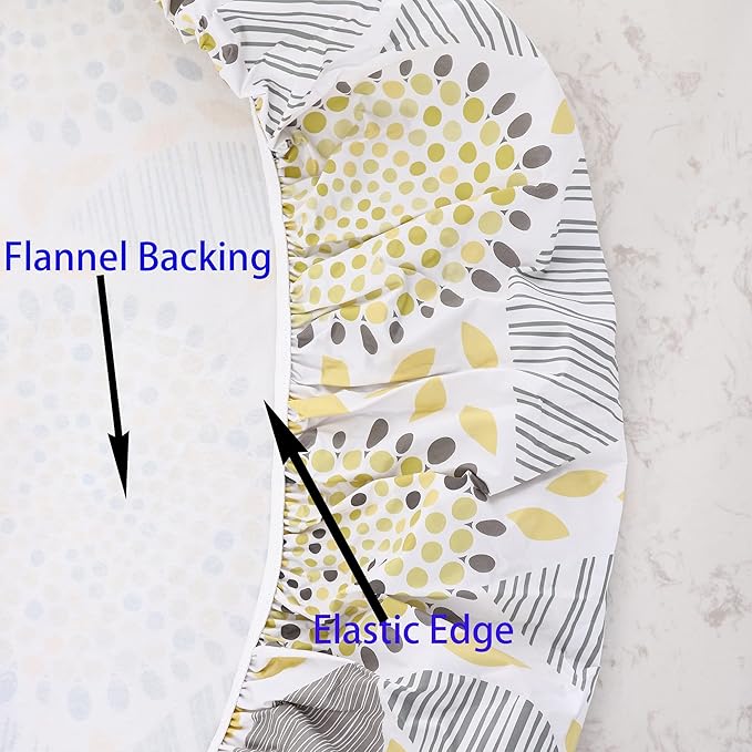 Walrus Round Vinyl Fitted Tablecloth with Flannel Backing Elastic Edge Design Table Cover Waterproof Oil-Proof PVC Table Cloth Stain-Resistant Best for 32"-36" Round