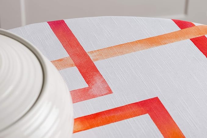 Maison d' Hermine Table Cloth Round Table 100% Cotton 69 Round Inches Tablecloth Reusable Decorative for Dining Room Farmhouse Home Valentines Day Decorations Spring Summer - Summer Maze