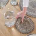 Homespice Grey Cloud Jute Braided Kitchen Trivets for Hot Dishes, Farmhouse Country Decor, Set of 6, Grey 8" Round Heat Resistant Mat - Rich Colors, Easy to Clean, Durable and Protects Furniture