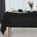 D'Moksha Homes Black Linen Tablecloth 60 x 156 Inch - 100% Pure Linen Black Tablecloth for Rectangle Tables - Classic Hemstitch, Machine Washable Table Cloth for Spring, Easter