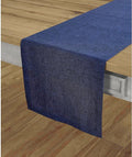 Solino Home Linen Table Runner 48 Inches - 100% Pure Linen Chambray Navy Table Runner 14 x 48 Inch Ideal for Dresser and Coffee Tables - Winter, Spring - Athena