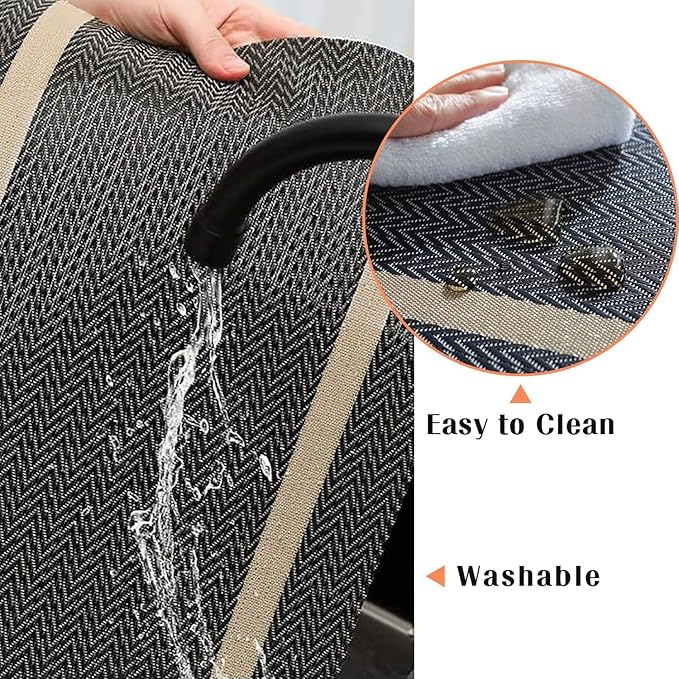 FAVE Placemats Set of 12 Black Placemats Woven with Golden Thread Heat Resistant 12 Vinly Place Mats for Wedding, Banquet, Birthday, Party, Restaurant (Black, 12"x18"-12PCS)