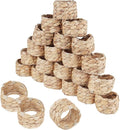 SHEUTSAN Woven Water Hyacinth Napkin Rings, Braided Design, 1.96 x 1.37 Inch, Set of 24, Farmhouse Style