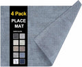 homing Faux Leather Heat Resistant Placemats 4 Packs, Waterproof Wipeable Dining PU Place Mats for Indoor & Outdoor, Easy to Clean, Denim Blue