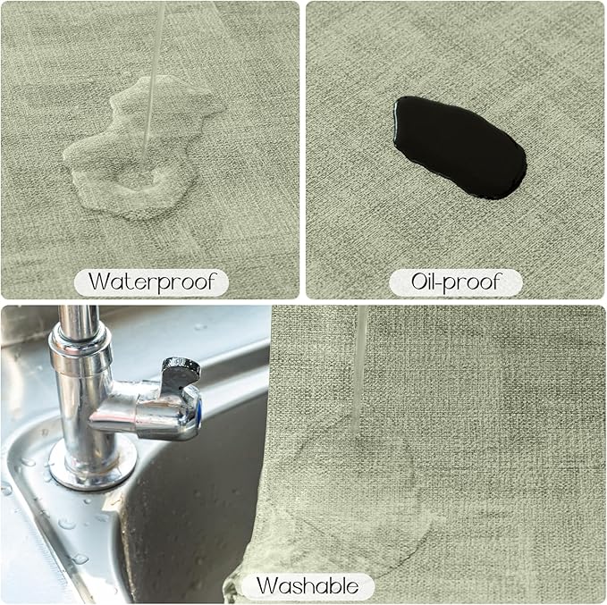 Romanstile Sage Green Placemats Set of 4, Vinyl 100% Waterproof Oil-Proof Wipeable Place Mats, Heat Resistant Dual Sided Table Mats for Kitchen/Dining/Party (Grey Green, 12 x 17 Inch)