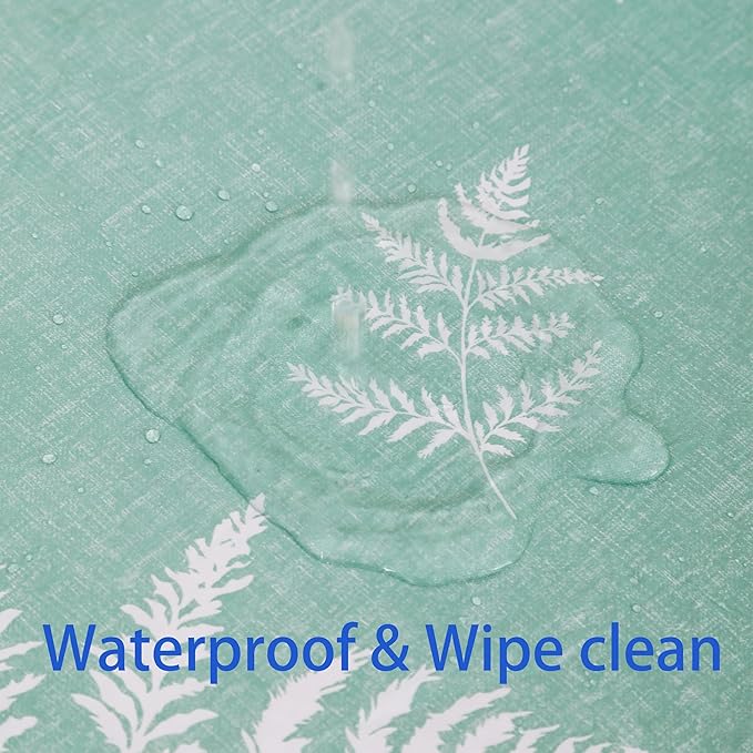 Walrus Round Vinyl Fitted Tablecloth with Flannel Backing Elastic Edge Design Table Cover Waterproof Oil-Proof PVC Table Cloth Stain-Resistant Best for 32"-36" Round