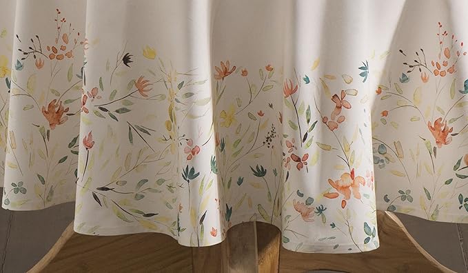 Maison d' Hermine Table Cloth Round Table 100% Cotton 63 Round Inches Tablecloth Reusable Decorative for Dining Room Farmhouse Home Valentines Day Decorations Spring Summer - Colmar