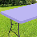 Smiry Rectangle Tablecloth, Elastic Fitted Flannel Backed Vinyl Tablecloths for 4ft Folding Tables, Waterproof Wipeable Table Covers for Indoor, Outdoor, Picnic and Camping (Lavender, 24"x48")