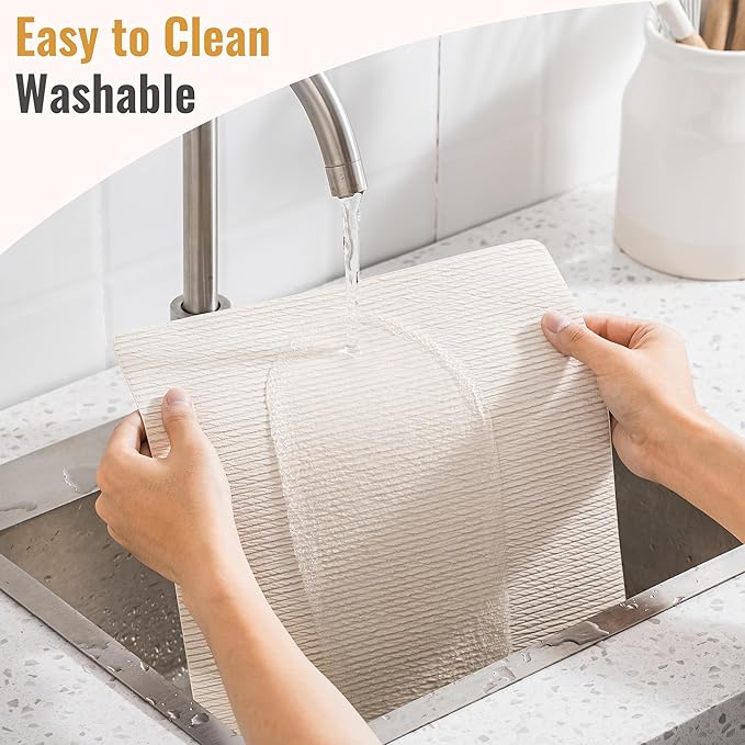 Jovono Faux Leather Placemats Set of 4, Waterproof Washable Table Mats, Easy-Clean Heat Resistant Kitchen Vinyl Place Mat for Dining Table, Restaurant, Indoor, 17.8"x11.8", Ivory
