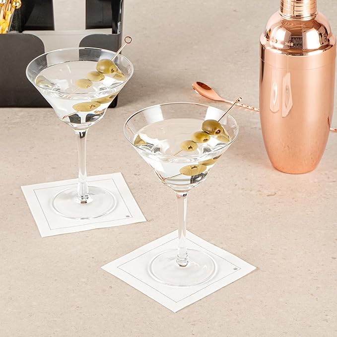 Restaurantware-Vetri 9 Ounce Martini Glasses, 6 Dishwashable Cocktail Glasses - No Lead, Long Stemmed, Clear Glass Party Drinkware, For Home And Bar Use, Serve Margarita, Cosmopolitan, And More
