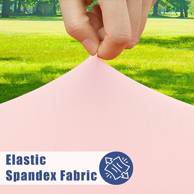 Spandex 6 Foot Rectangle Table Cloth 2 Pack, Elastic Fitted Tablecloths for Picnic, Stretch Washable Patio Table Cover for Outdoor, Camping, Banquet and Parties (Pink, 30"x72")