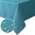 H.VERSAILTEX Linen Textured Table Cloths 60 x 104 Inch Premium Solid Tablecloth Spill-Proof Waterproof Table Cover for Dining Buffet Feature Extra Soft and Thick Fabric Wrinkle Free, Teal