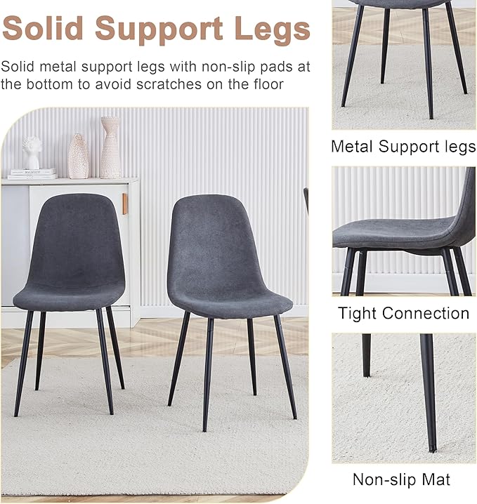 7 Piece Dining Table Set for 6,Modern Rectangle Dining Table and Fabric Dining Chairs 6,Kitchen Table and Chairs for 6,Ideal for Kitchen Dining Room