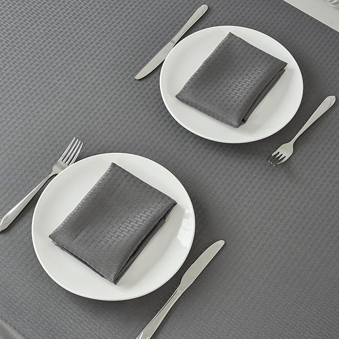 maxmill Cloth Napkins Weaved Texture Pattern Soft Comfortable and Luxury Serviette for Restaurant Family Dinners Weddings Parties and Banquets Set of 4 Pieces, 20 x 20 Inch Charcoal Gray