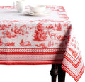 Maison d' Hermine Table Cloth Rectangle Table 100% Cotton 54 x 72 Inches Fall Tablecloth Reusable Everyday Use for Thanksgiving Christmas Decorations Dining Farmhouse Party (Winter Jouy)