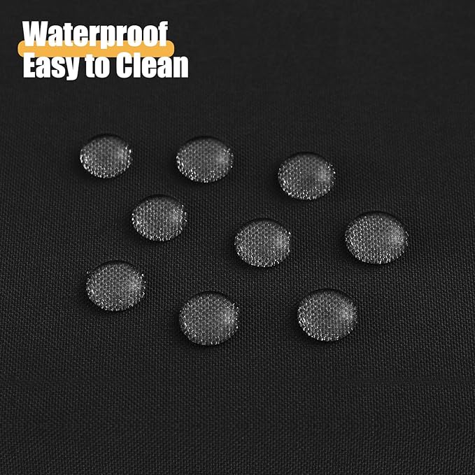 Smiry 4 Pack Round Table Cloth, Waterproof Anti-Scratch Polyester Tablecloth, Decorative Washable Fabric Table Cover for Dining, Buffet, Parties and Outdoor, 60x60, Black