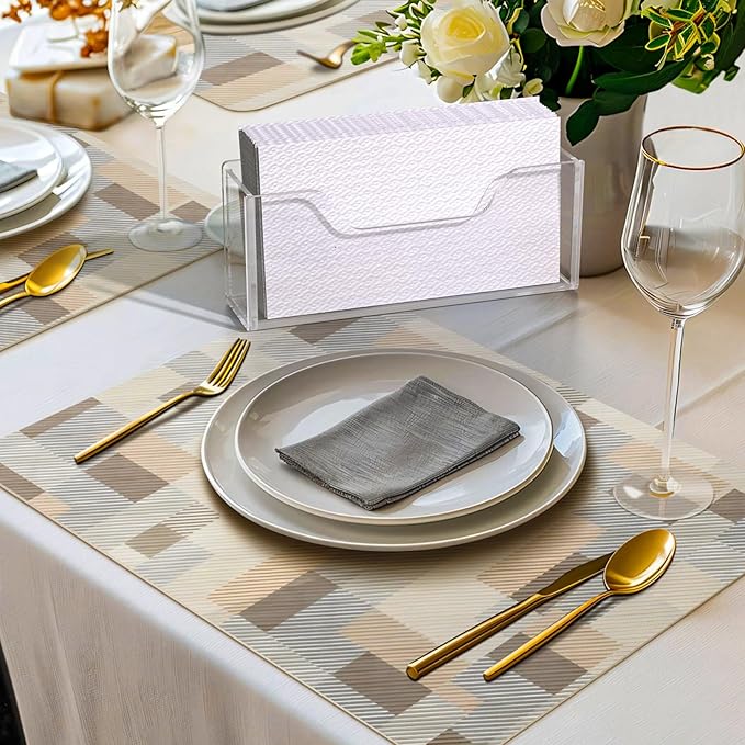 Transparent Acrylic Napkin Holder Clear Guest Paper Disposable Hand Towel Dispenser Tray Organizer For Table Home Kitchen Restaurant and Hotel Business