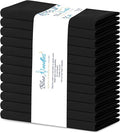 Blue Needles Solid Cloth Napkins Set of 12 Black 100% Cotton Dinner Napkins 18x18 inches - Soft, Reusable, Absorbent & Washable Linen, Ideal for Wedding Events, Parties & Everyday Use
