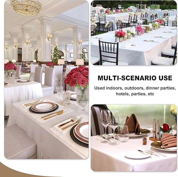 Fitable Burgundy Tablecloths for 6-8 Foot Tables, 6 Pack - 70 x 120 Inches - Reusable and Washable Table Clothes, Polyester Fabric Table Covers for Wedding, Party, Banquet