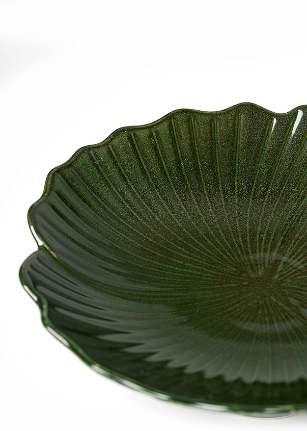 Ceramic Fruit Bowl for Kitchen Counter, Decorative bowl, Pedestal bowl, Footed bowl, Modern fruit bowl, Large fruit bowl, Decorative bowls for home décor, Green fruit bowl, 10.5 "