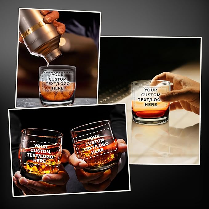 DISCOUNT PROMOS Monterrey Whiskey Glasses, 10 oz Set of 10, Bulk Pack - Heavy Base Old Fashioned Drinking Glass, Bourbon, Scotch Rocks Glasses - Black Bottom Color